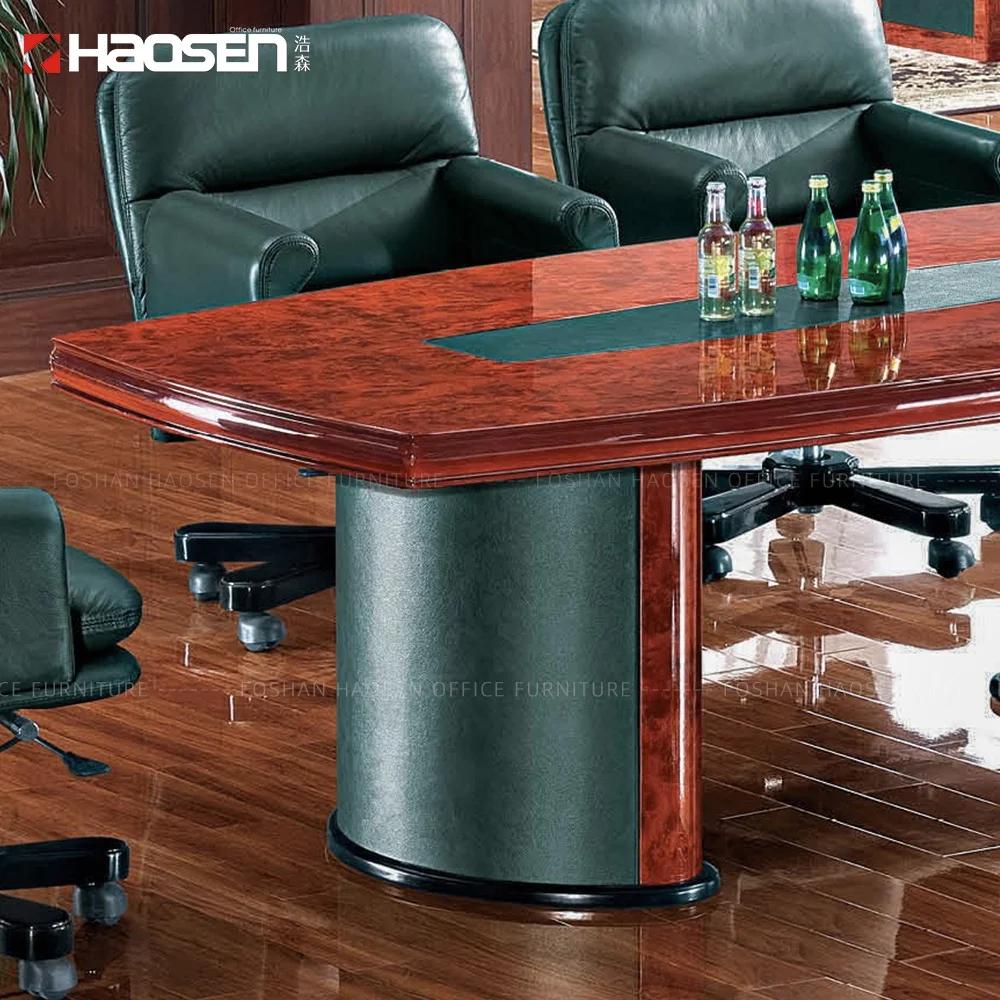 Простая классическая деревянная современная кожаная офисная мебель 6836C, столы для конференций, стол для встреч