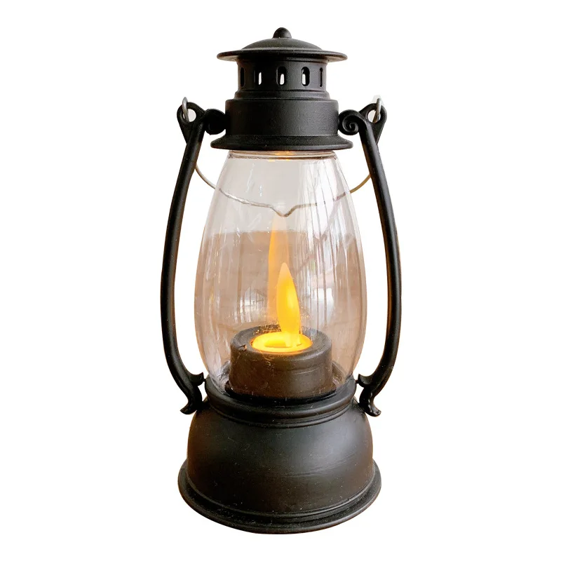 LED Retro Outdoor Camping Kerosene Lamp Portable Lantern Oil Lamp Style Vintage Photo Props Outdoor Camping Lights Night light
