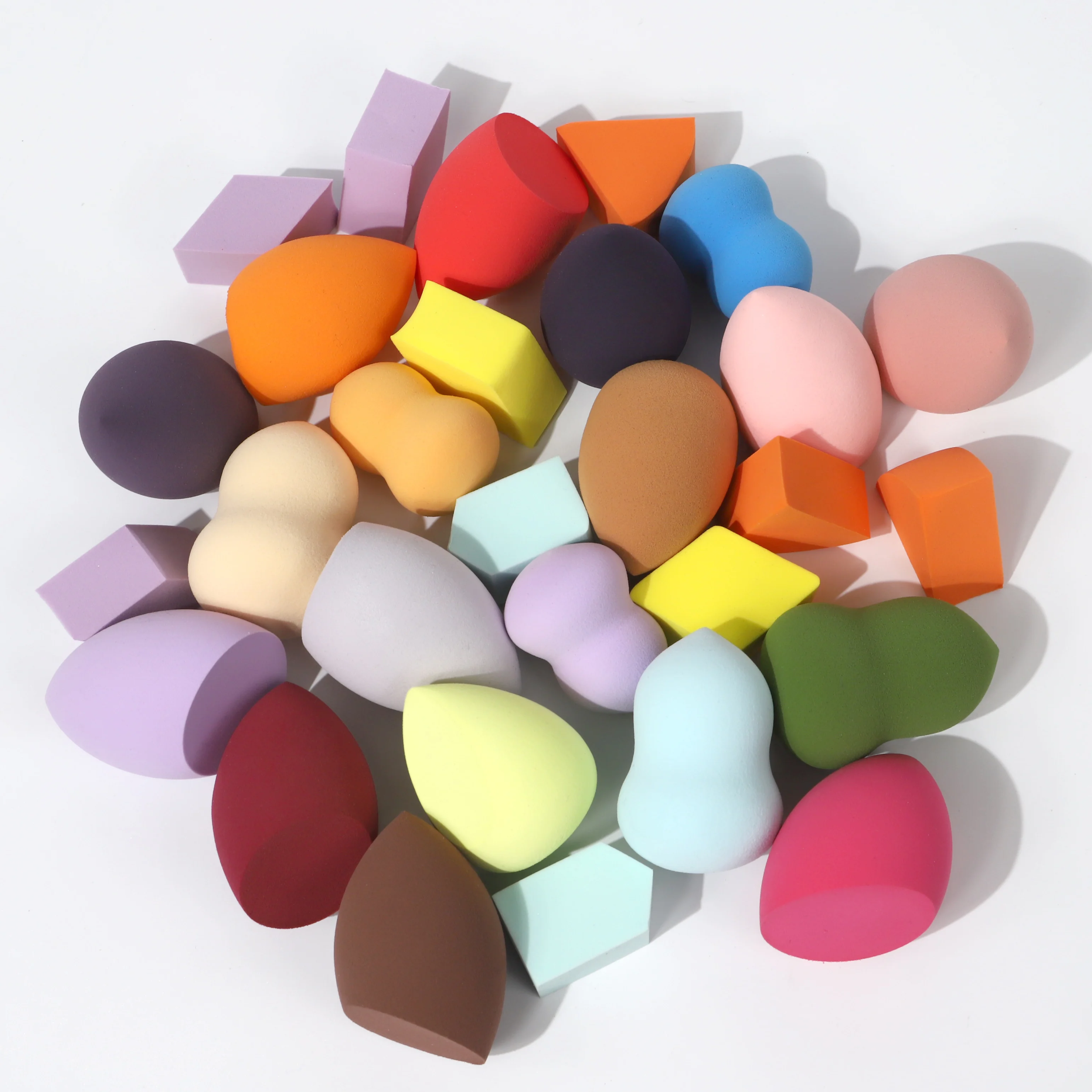 facial sponges packaging cosmetic beautiful blender for liquid cream and powder colored make up sponge set