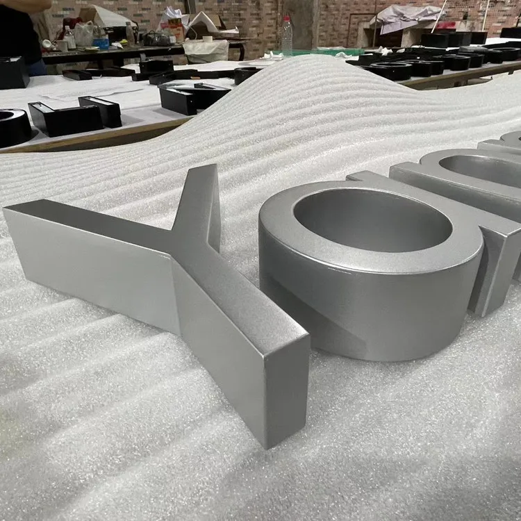 custom store front metal logo silver 3d aluminum cutting metal letter for signs