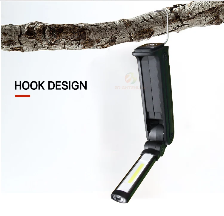 Brightenlux Powered 300Lm Slim Usb Inspection Light With Magnetic Base, Magnetic Portable Working Lamp Cob Led Work Light Magnet