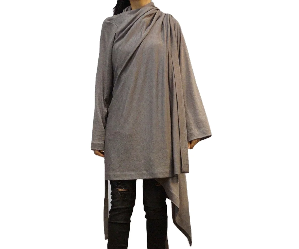 New Design Linen Asymmetrical Cardigan Light Loose Linen Knit Poncho Oversized Cardigan Jacket for Women High Quality