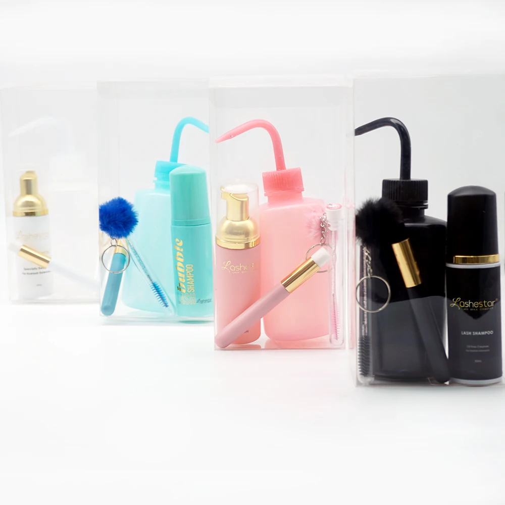 Wholesale 30ml 60ml 100ml 150ml Lash Shampoo Kit Vegan Eyelash Cleaning Foam Private Label Eyelash Foam Cleanser Set