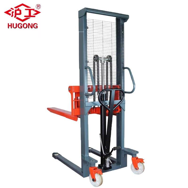 
New hand pallet forklift 1 ton used manual stacker with 1.6 M lifting 