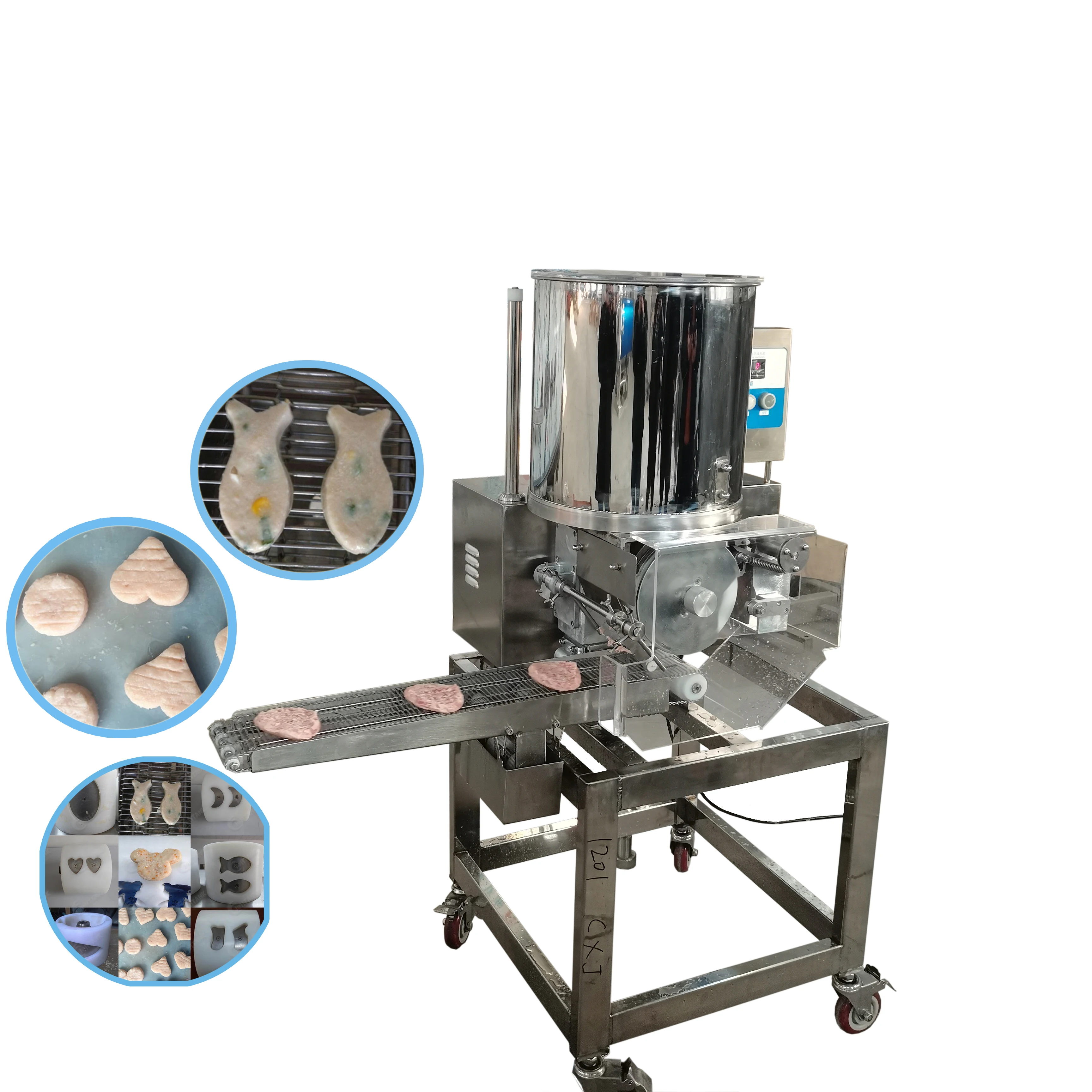 Automatic Burger Patty Chicken Nuggets Fillets Squid Ring Forming Machine