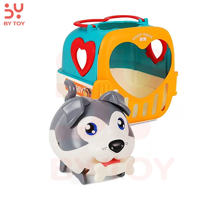 Diy Multi-function play interactive house toys pet doggy house simulation puppy pretend play voice activated induction dog toy