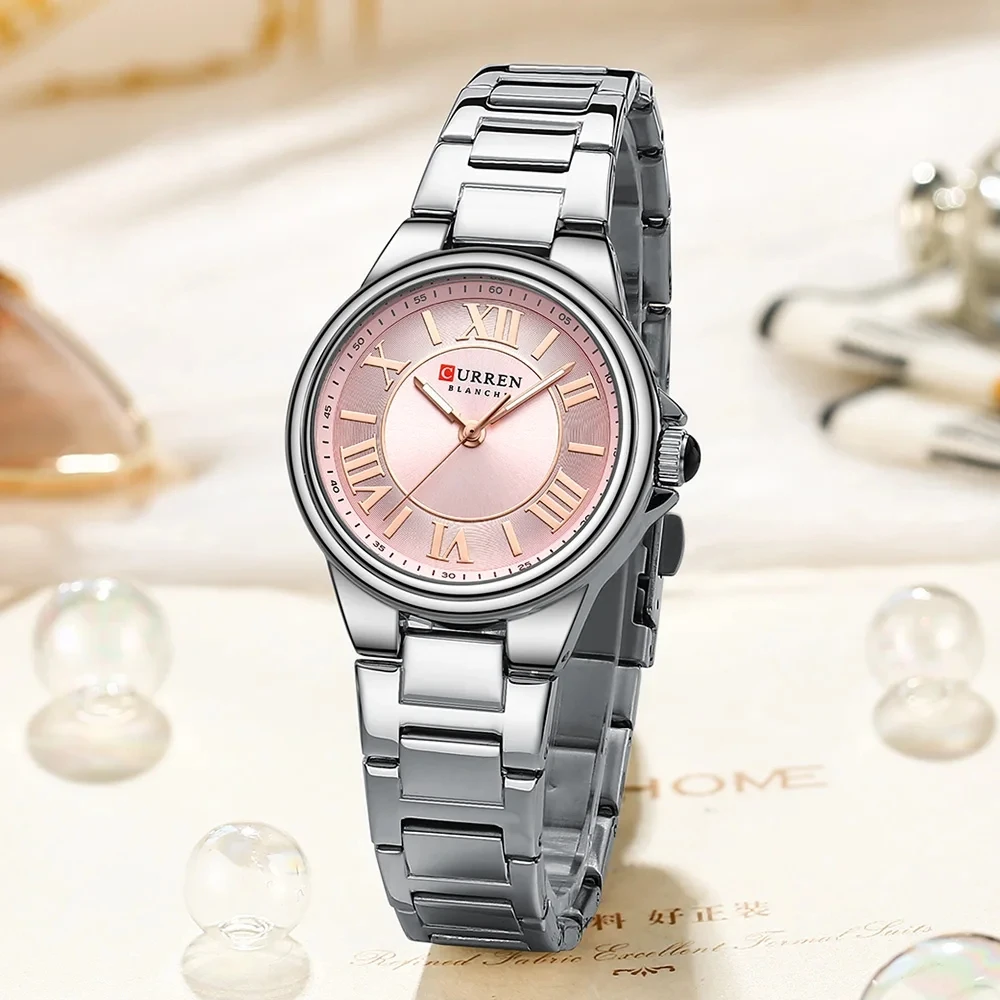 CURREN 9091 Women Quartz Watches Newest Arrival Design Lady Wristwatch For Female Luminous Hands Watch With Roman Numerals