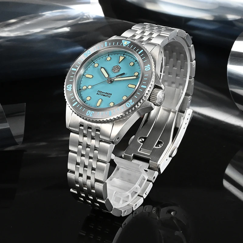 San martin unique design 38mm 20atm Japan 8215 mechanical automatic 316 stainless steel diver dive full color watch man for sale