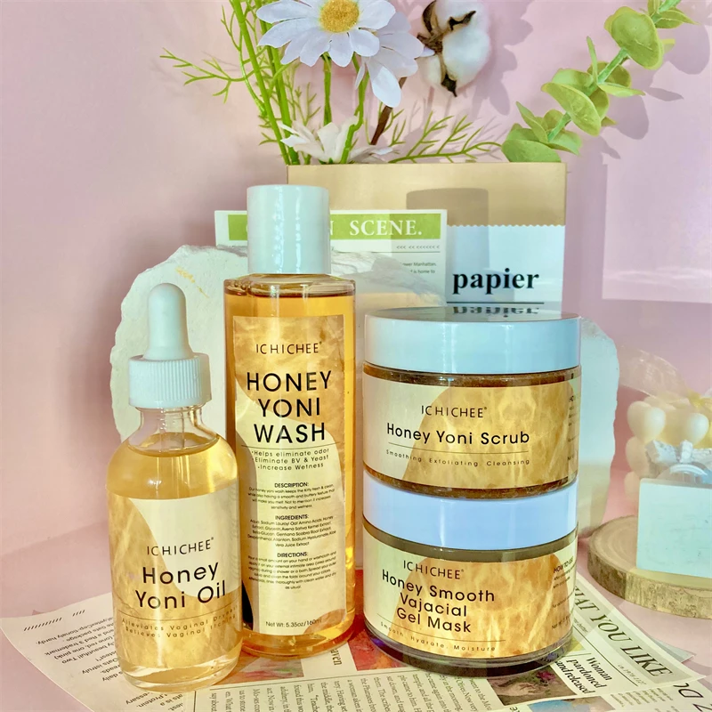 honey yoni wash Organic vaginal ph balance private label feminine hygiene intimate vagina wash gel wholesale kit