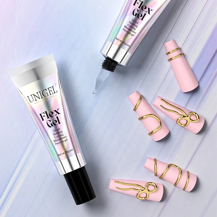 Unigel Upgraded Design Free Sample Nail Salon Private Label Nail Tips Flex Gel for Nails Salon