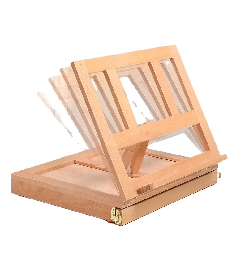 Wooden Desktop Laptop Sketch French Easel Painting With Box Accessories Multi-functional Suitcase Art Supplies