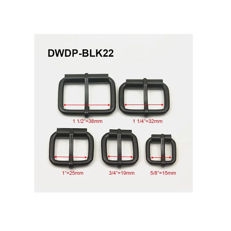DWDP Black 15mm 25mm 32mm Single Needle Rollers Heel Rod Pin Belt Buckle