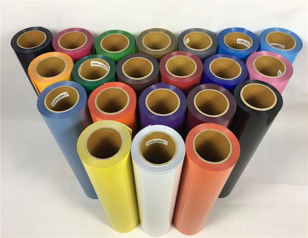 
Ada Made in china 50cm*25m sticky back red color PU heat transfer film for garment 