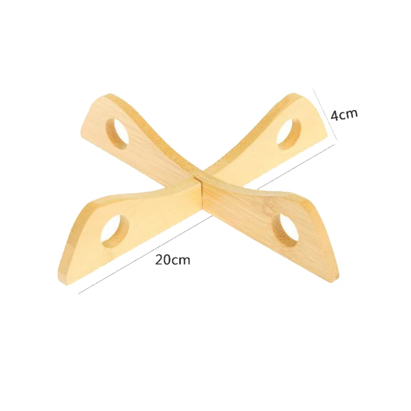 Bamboo Trivet Heat Resistant Bamboo Mat with Collapsible Cross Compact Design Non-Slip Multi-Purpose Solid Wood Pot Holder mat