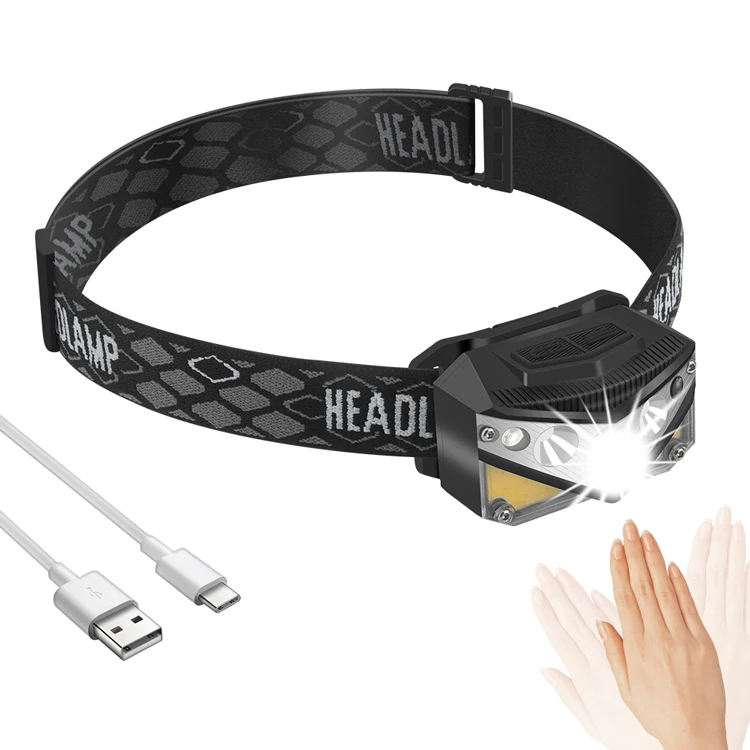 BORUiT Super Bright 1000 Lumen Waterproof Headlight Flashlight Rechargeable with Red, Warm-White Light for Running Camping