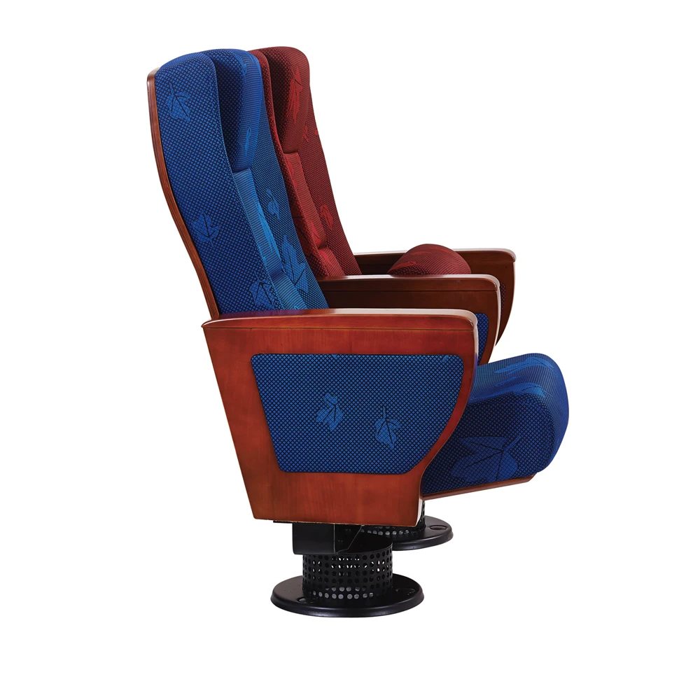 Luxury wooden auditorium chair church pew folding lecture hall seating concert hall chair