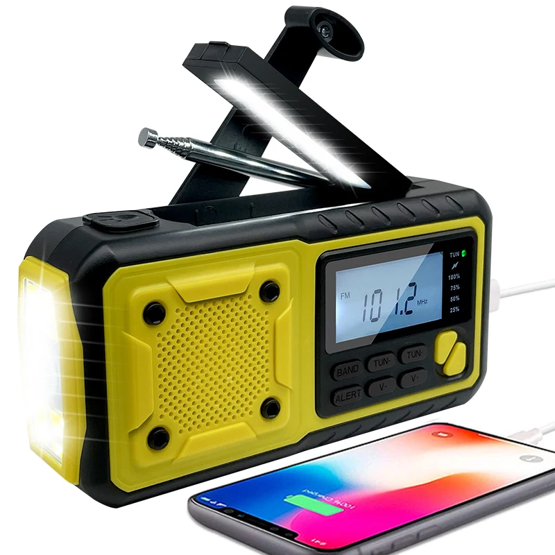 USA Army 4000Mah Rechargeable Am Fm/ Sw Noaa Weather Usb Solar Survival Hand Crank Emergency Radio