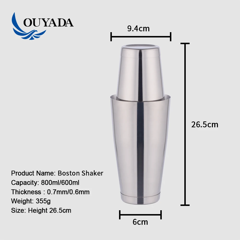 
Factory Direct 11 pcs boston stainless steel bamboo wine set cocktail shaker set with gift packaging box 