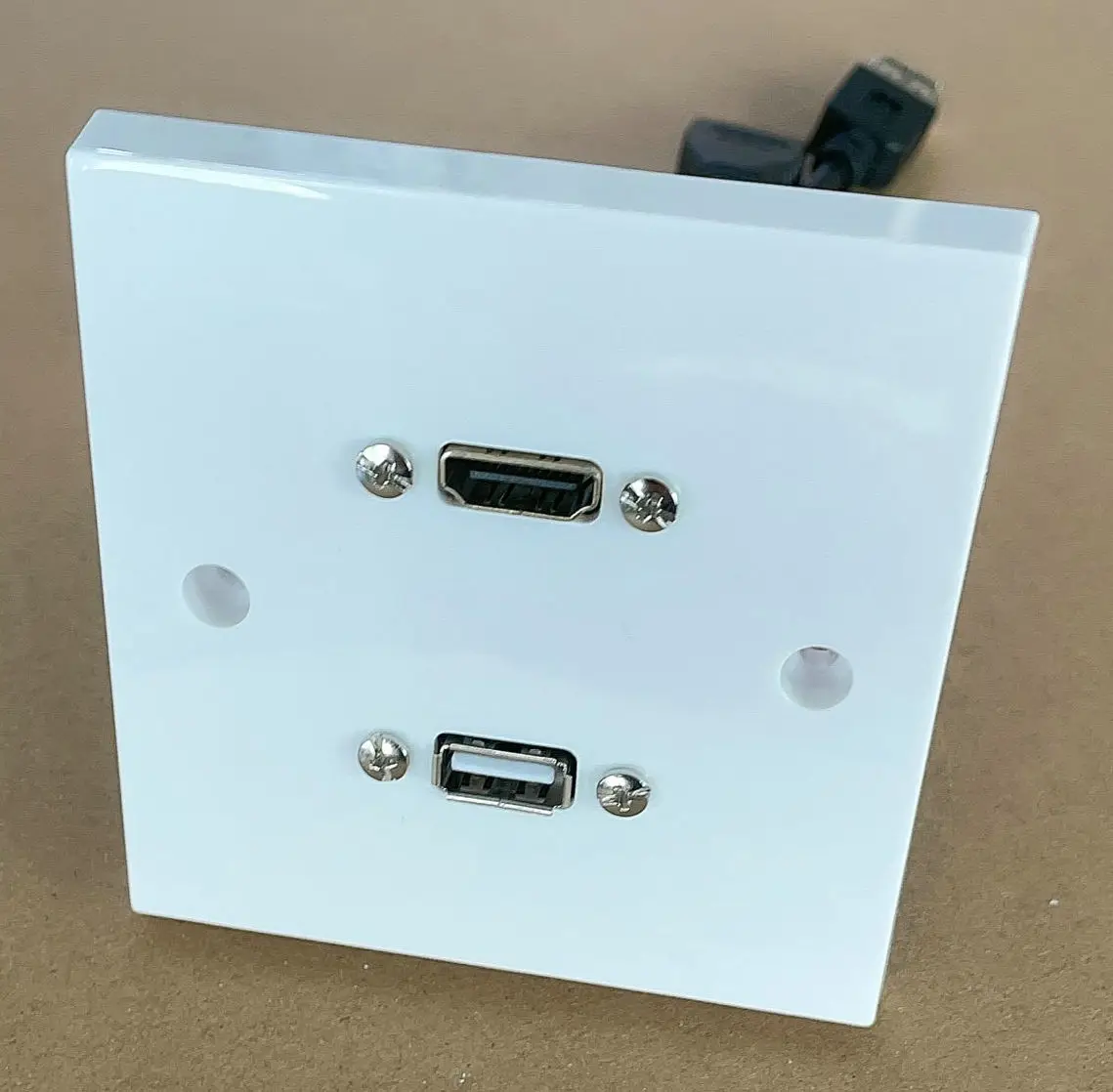 86 x86 UK E size  Hdmi usb cable wall plate plastic white black