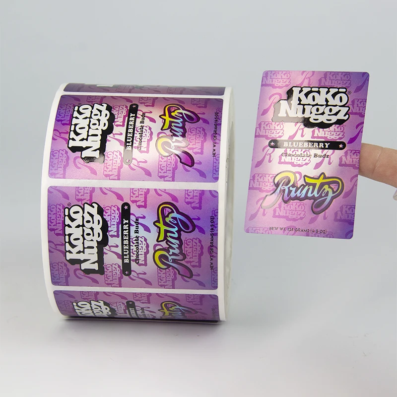 Клейкая Водонепроницаемая голографическая виниловая наклейка GlossyRoll упаковочная печать этикетки для бутылок