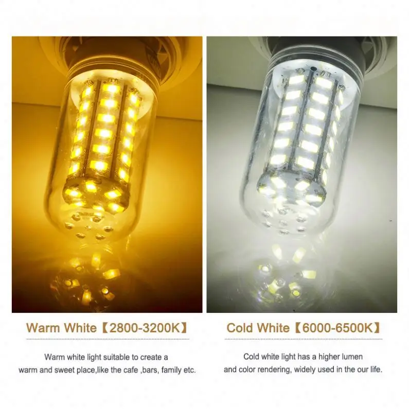 Светодиодная лампа E27 светодиодная E14 SMD5730 220 В кукурузная 24 36 48 56 69 72 светодиодов свеча для украшения дома ампула