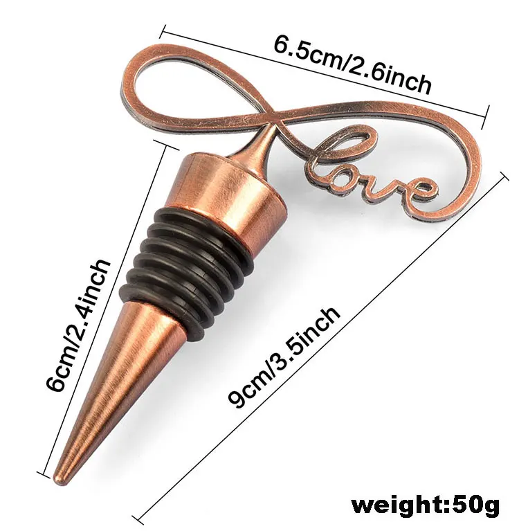 Personality Metal LOVE Bottle Stopper Gifts Creative Red Wine Champagne Plug Set Wine Stopper Wedding Favor Gift