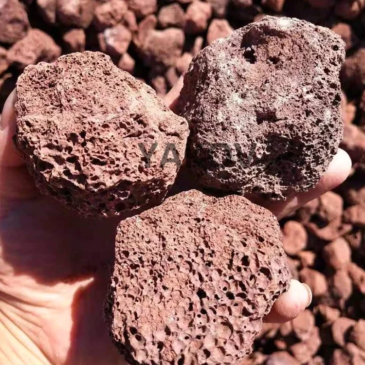 factory price 5-30cm aquarium red lava rocks