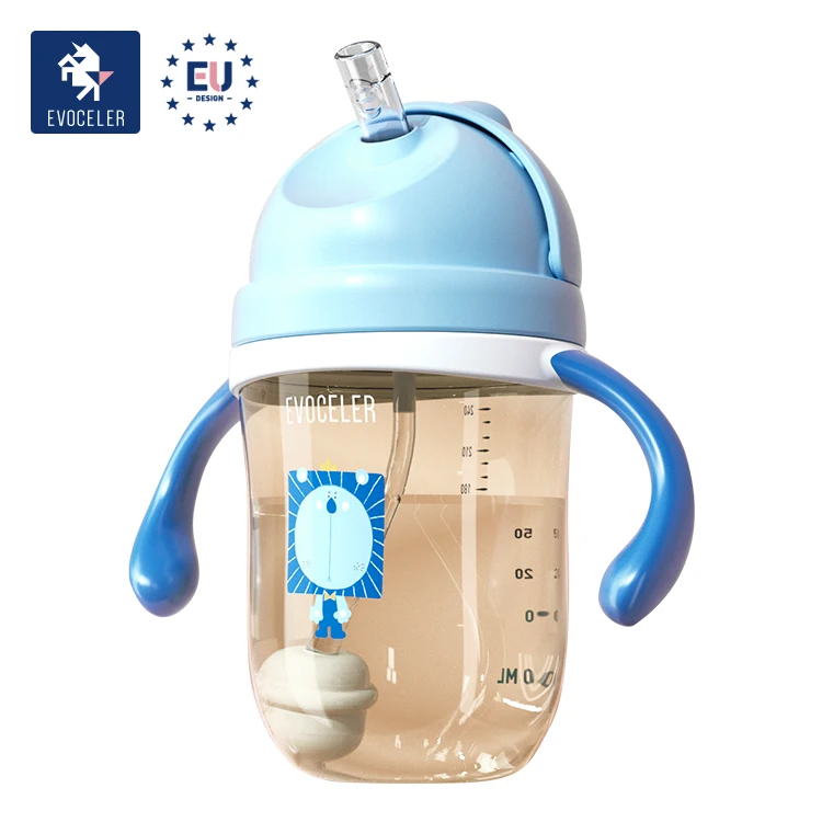 
EVOCELER Baby Water Bottles PPSU No BPA Shoulder Strap Plastic Water Bottles Baby Feeding Bottles 
