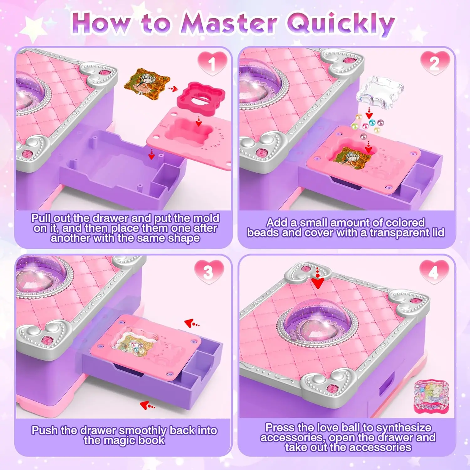 DIY Jewel Rings Stickers Magical Kits for Girls, Handmade DIY Crafting charms DIY Crafts gifts for Kids