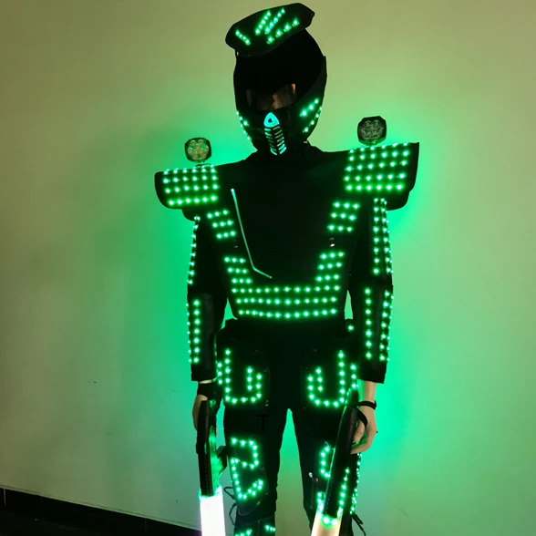 Fast Dispatch Full Color LED Light Up Easy Wear Stilts Robot Costumes LED luminous costumes