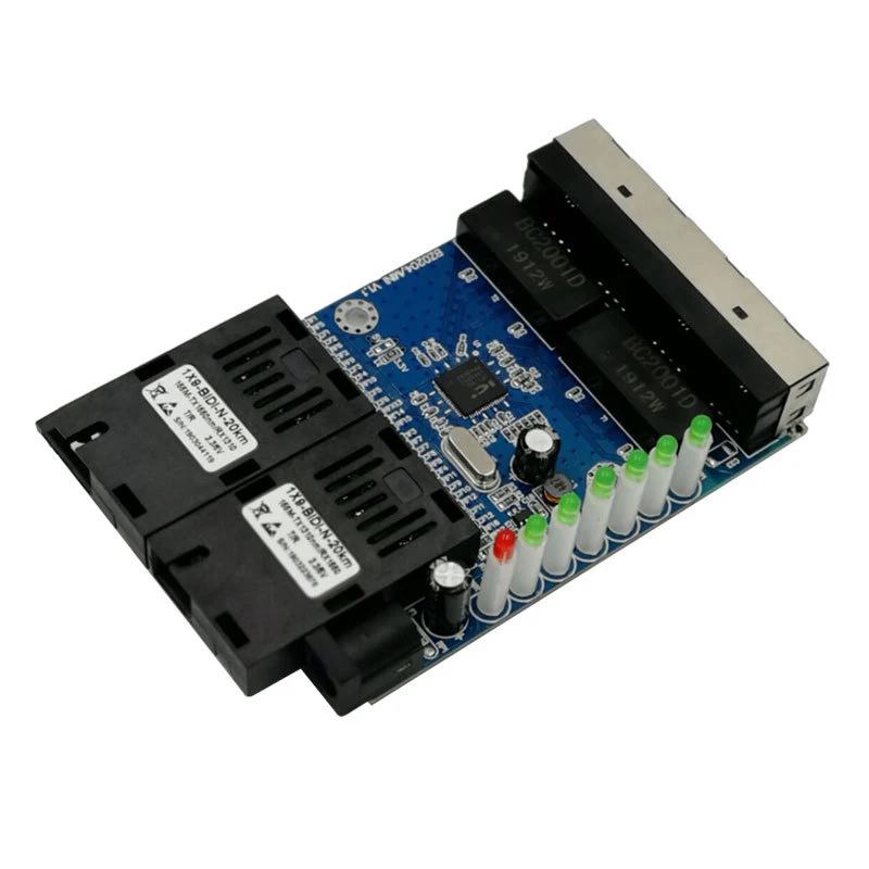 Ethernet волоконный медиа конвертер 2 SC 4 RJ45 PCB LAN для быстрого