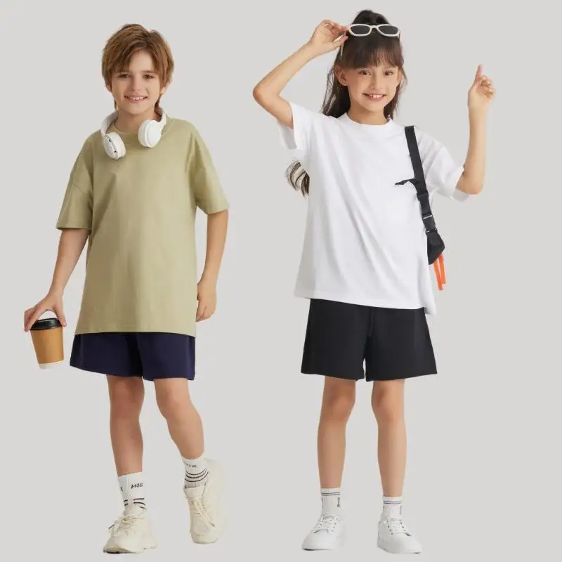 BT039 100% Cotton Best Seller Wholesale Blank 100% Cotton Children Unisex Tee Short Sleeves Custom Logo Embroidery Kids T Shirt
