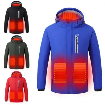 OEM winter outdoor Washable Removable hood jacket With Heated Custom Logo Battery Heated Jacket