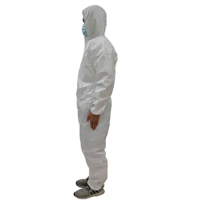 Многоразовый TYVEK 500 комбинезон с капюшоном PP PE моющийся Водонепроницаемый кровяной полноразмерный Костюм & 93/42 / EEC (MDD) EN14126