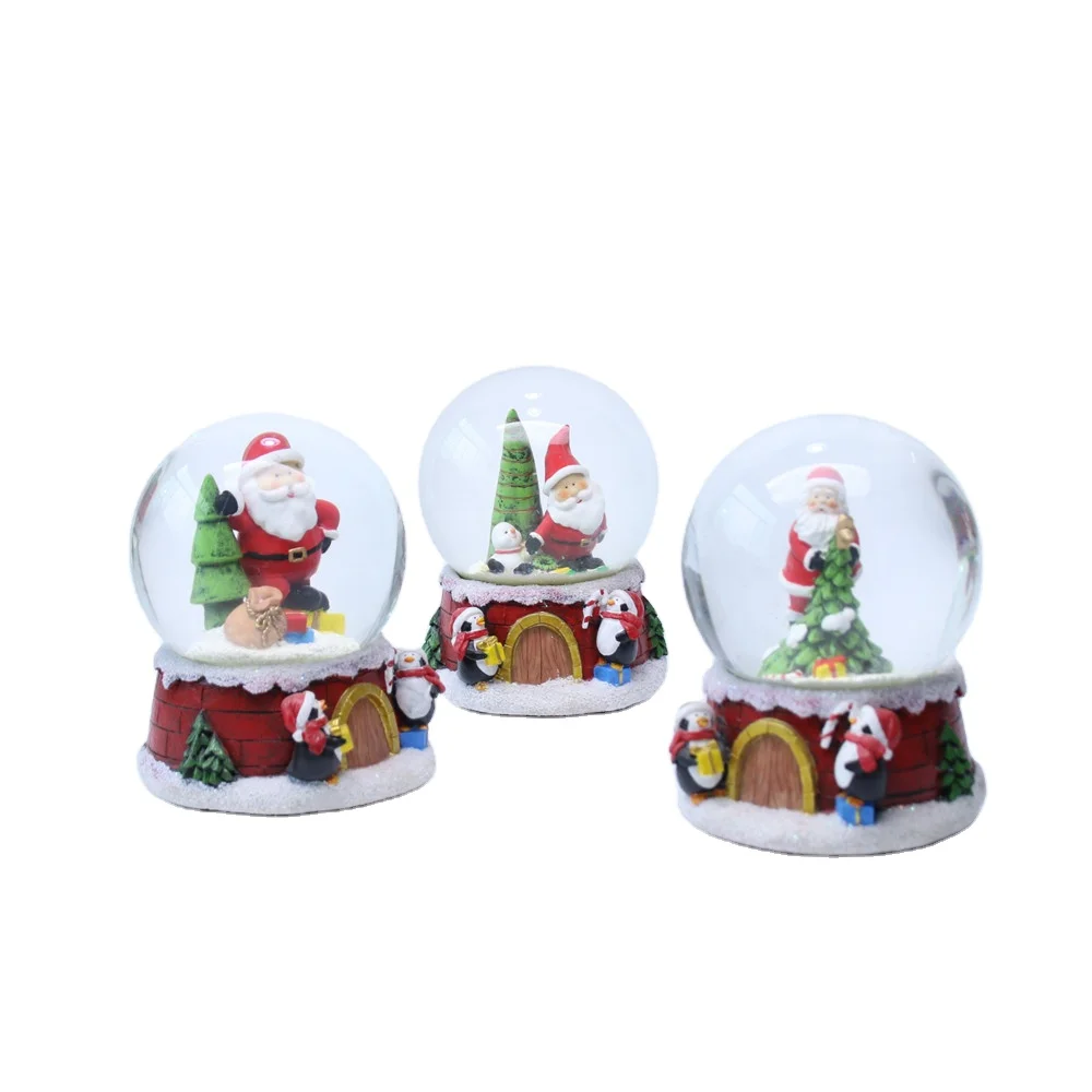 Custom 3D water globe resin glass snow ball factory for christmas souvenir child  gift holiday decoration