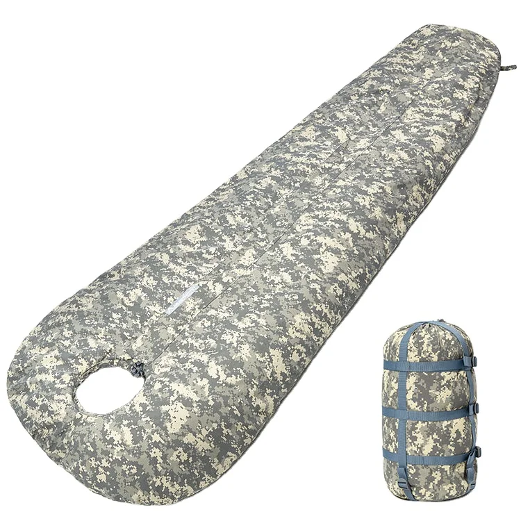 AKmax GM Bivy Cover Down Sleeping bag Customized Logo Portable Camping Hiking Sleeping Bag UCP Camouflage