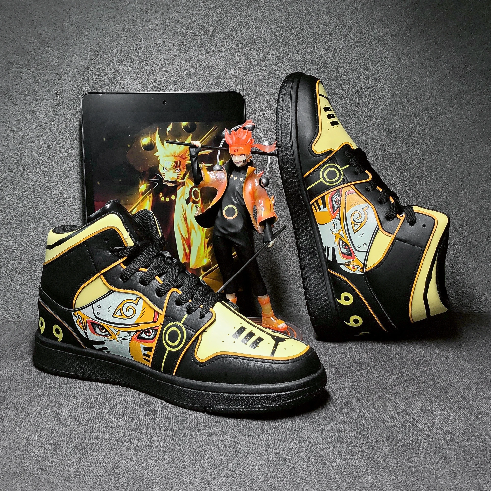 Hot Sale Casual Men Sneakers High-top Anime Shoes For Men Naruto 3D Men Skateboard Shoes Breathable Hard-wearing