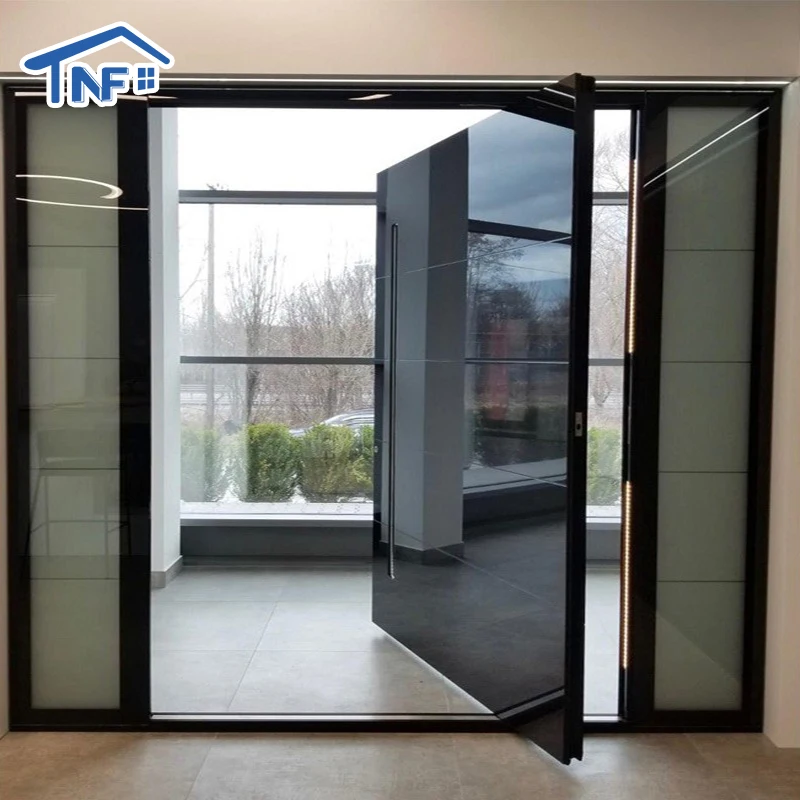 Front Entry Doors Security Entrance Pivot Doors Front Doors for House Large Aluminium Modern Aluminum Alloy Wall Wooden Crate NF