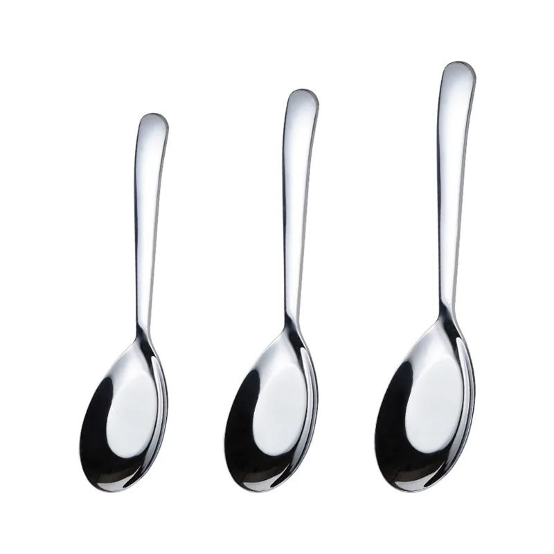 304 Stainless Steel Flatware Thickness Round Silver Sustainable Spoon
