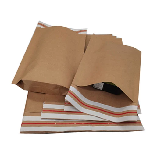 Custom 100% Sustainable 1 Layer Craft Safe Resin Based Glues Kraft Paper Mailer Bag Biodegradable Compostable Mailing Bags