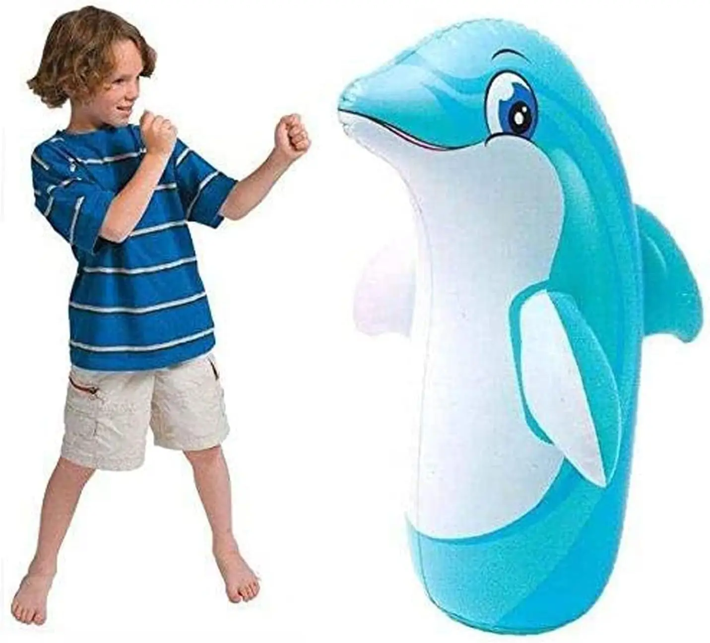 D04 NHR Hit Me Inflatable Toy for Kids Water Filled Base Bop Punch Boxign Bag for Toddlers PVC (Multi)