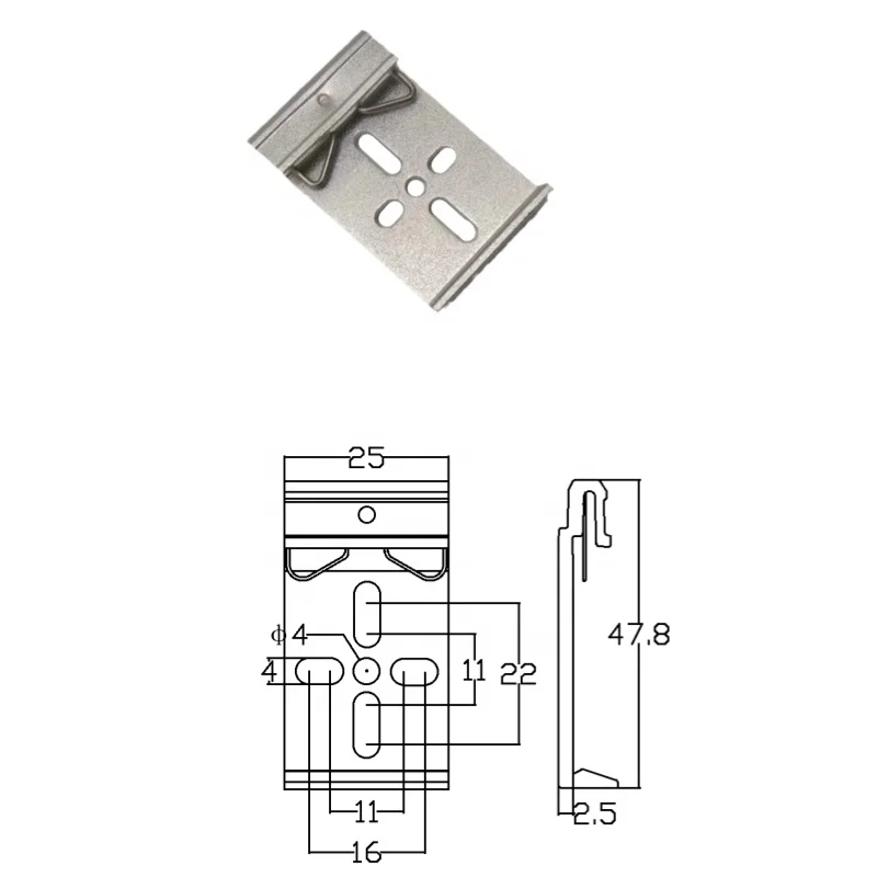 Aluminum alloy 25 wide guide rail buckle Switch guide rail buckle Electrical guide rail buckle