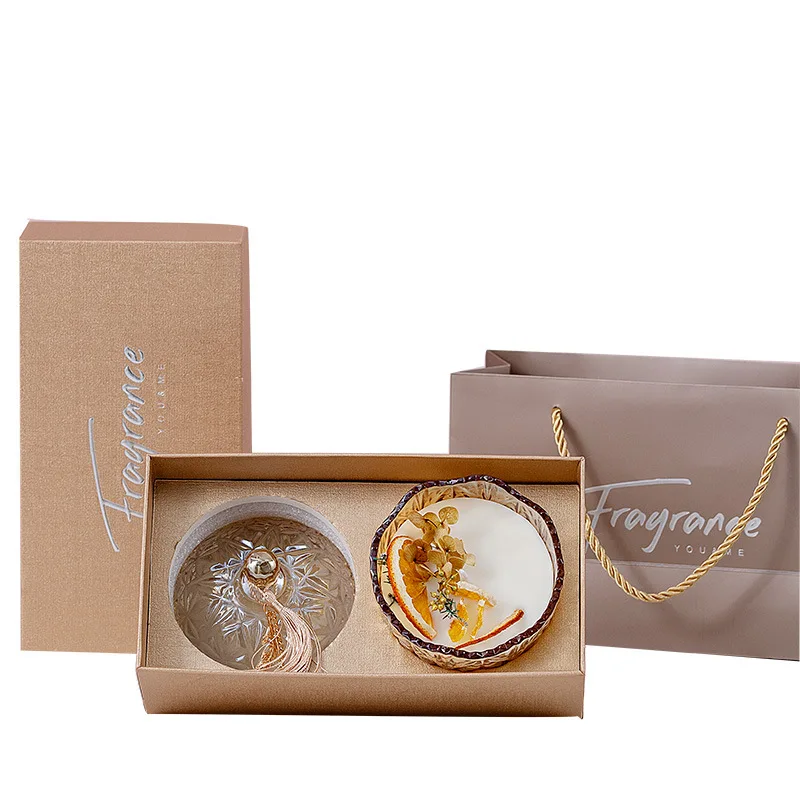Luxury Manufacturer Candle Glass Cup Romantic Wedding Perfume Flower Gift Essential Oil Creative Gift Box Set
