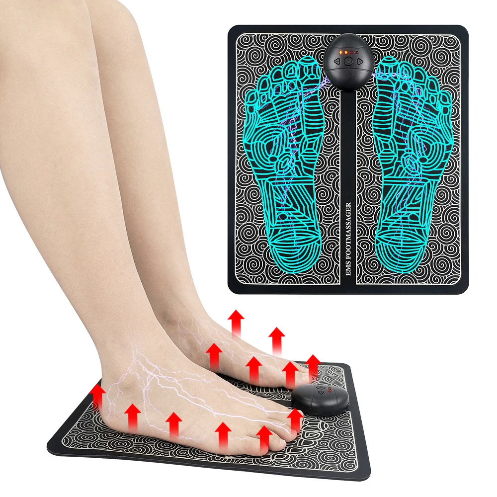 2023 Electric Wireless Vibrating Chinese Acupressure Massage Folding Foot Massage Mat Ems Electric Foot Massager Pad