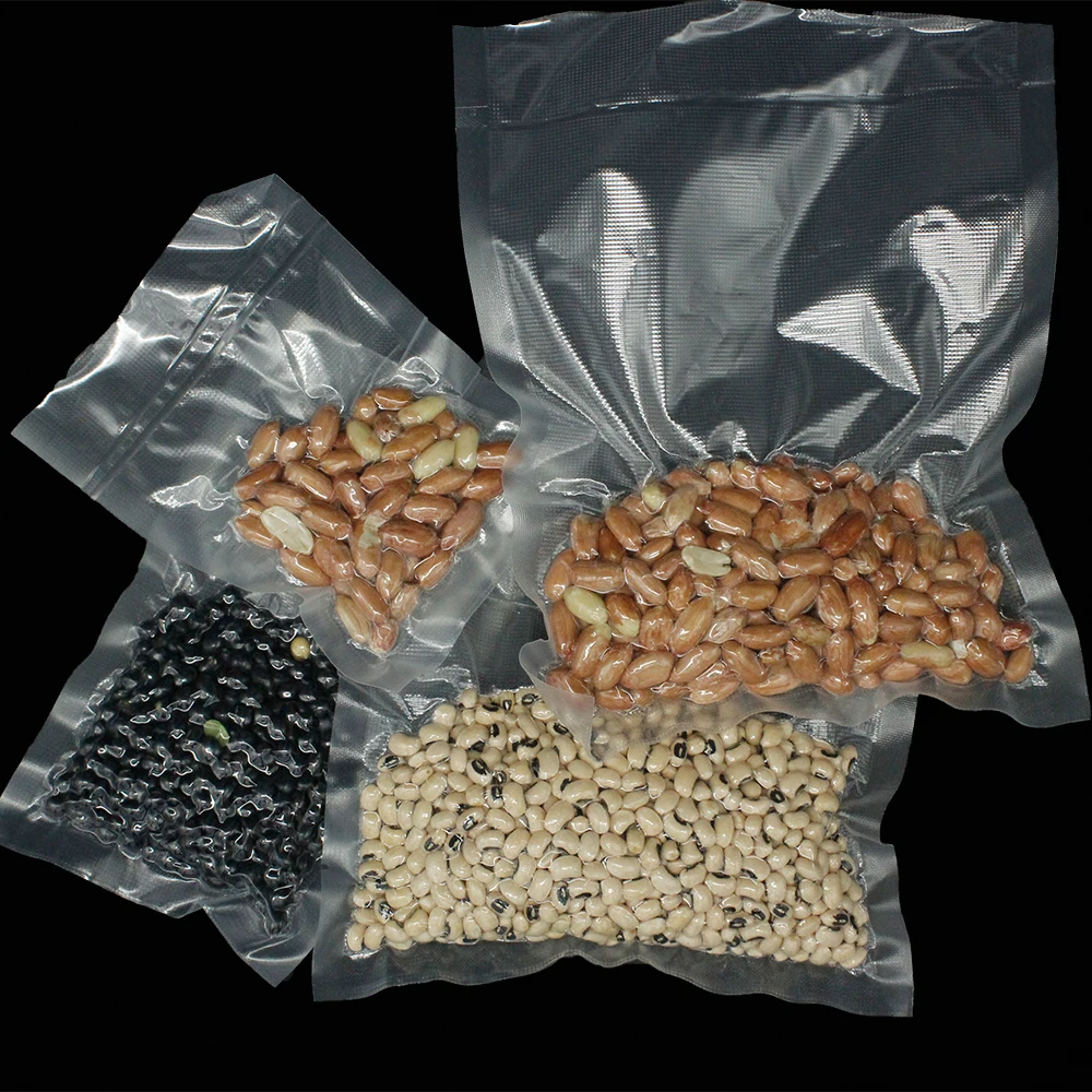 Best competitive price embossed vacuum sealer bags for Meat/fish/rice/Yellow pea/green pea/nuts/snack/fruits/vegetables