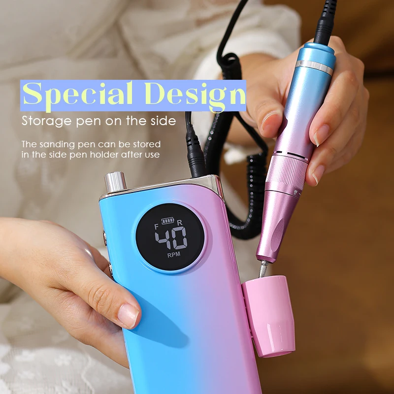 SCI portable rechargeable professional electric cuticle clean carbide bit diamond nail drill