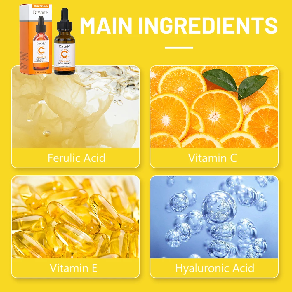 Vitamin C Facial Serum With Hyaluronic Acid Anti-aging Collagen For Skin Brightening Vitamin C Whitening Skin Care Face Serum