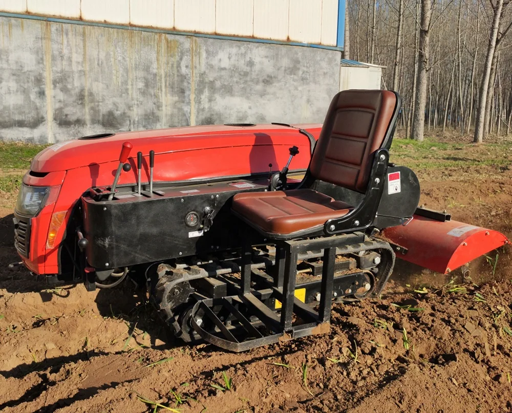 35HP remote control crawler tractor multifunction with Rotary Tiller Bulldozer Plowshare for orchard greenhouse Hill Dry land