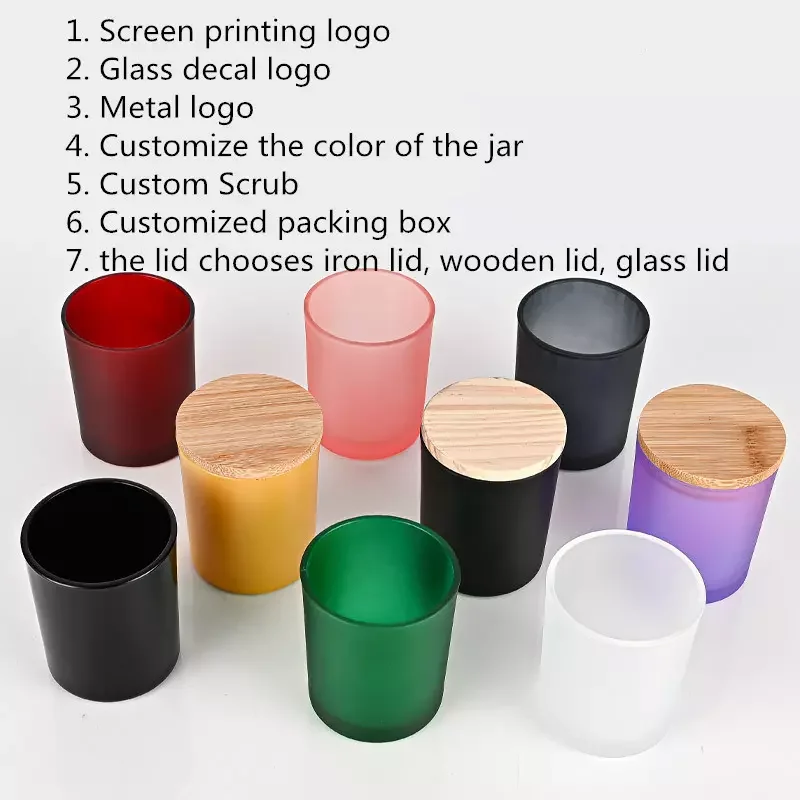 Factory direct sale multicolor luxury candle jars transparent candle containers wholesale glass jars for making candles