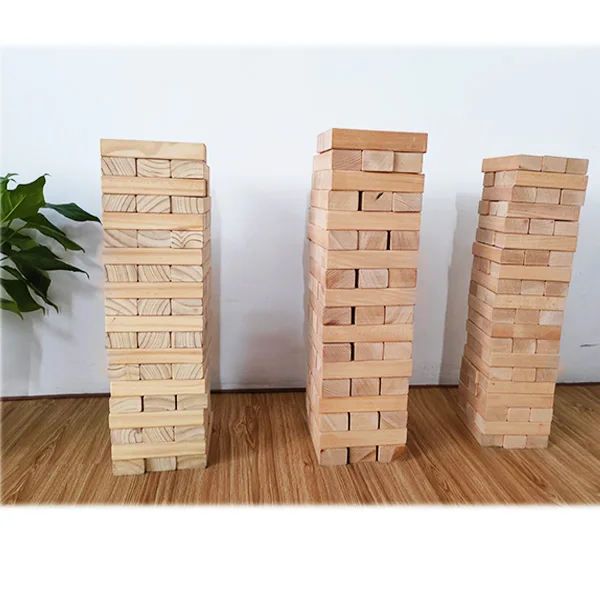 Wooden Building Blocks Toys Tumbling Tower Games Stacking Lawn Yard Jumbo Wood building tower Outdoor game